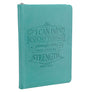 I Can Do Everything Zippered Classic LuxLeather Journal In Turquoise - Philippians 4:13