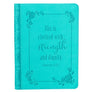 Strength and Dignity Teal Faux Leather Handy-sized Journal - Proverbs 31:25