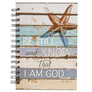 Be Still Coastal Design Large Hardcover Wirebound Journal - Psalm 46:10