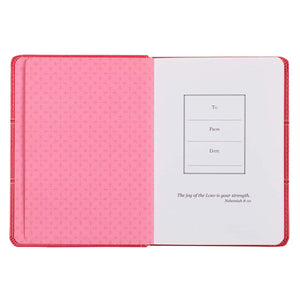 With God All Things Are Possible Fuchsia Pink Faux Leather Handy-sized Journal - Matthew 19:26 - Bundle Item