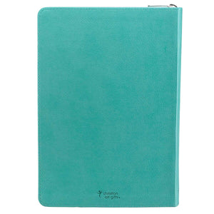 I Can Do Everything Zippered Classic LuxLeather Journal In Turquoise - Philippians 4:13