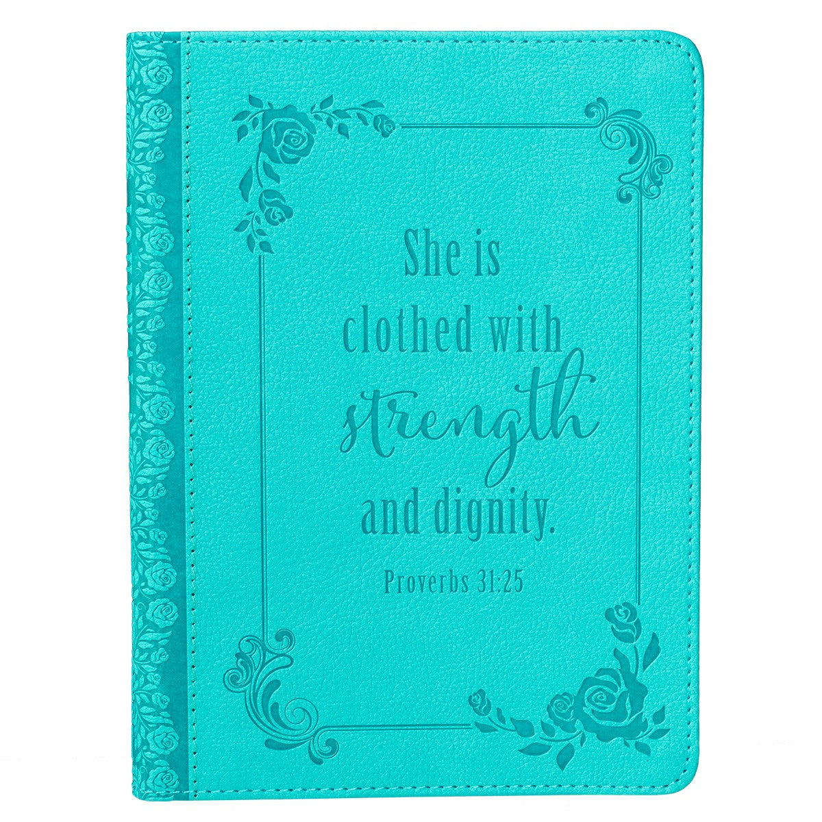 Strength and Dignity Teal Faux Leather Handy-sized Journal