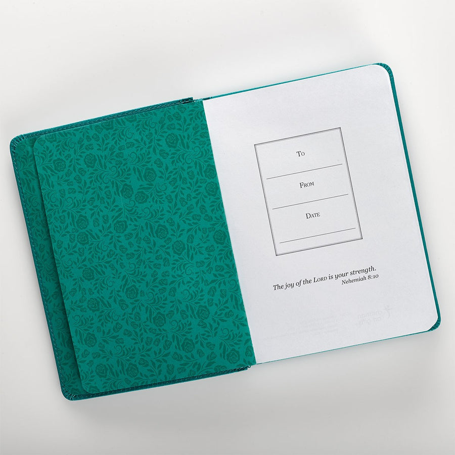 Strength and Dignity Teal Faux Leather Handy-sized Journal - Proverbs 31:25
