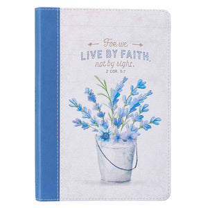 Live By Faith Slimline Faux Leather Journal - 2 Corinthians 5:7
